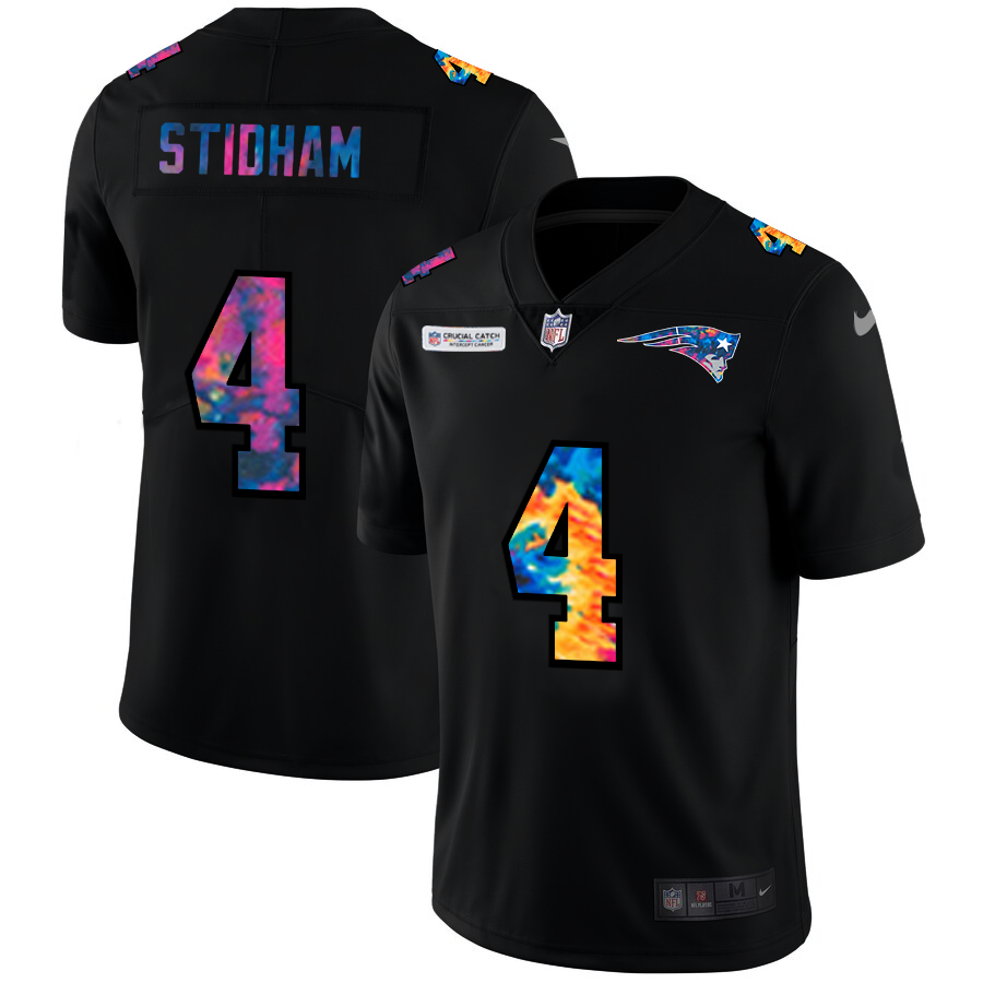 NFL New England Patriots #4 Jarrett Stidham Men Nike MultiColor Black 2020 Crucial Catch Vapor Untouchable Limited Jersey->tampa bay buccaneers->NFL Jersey